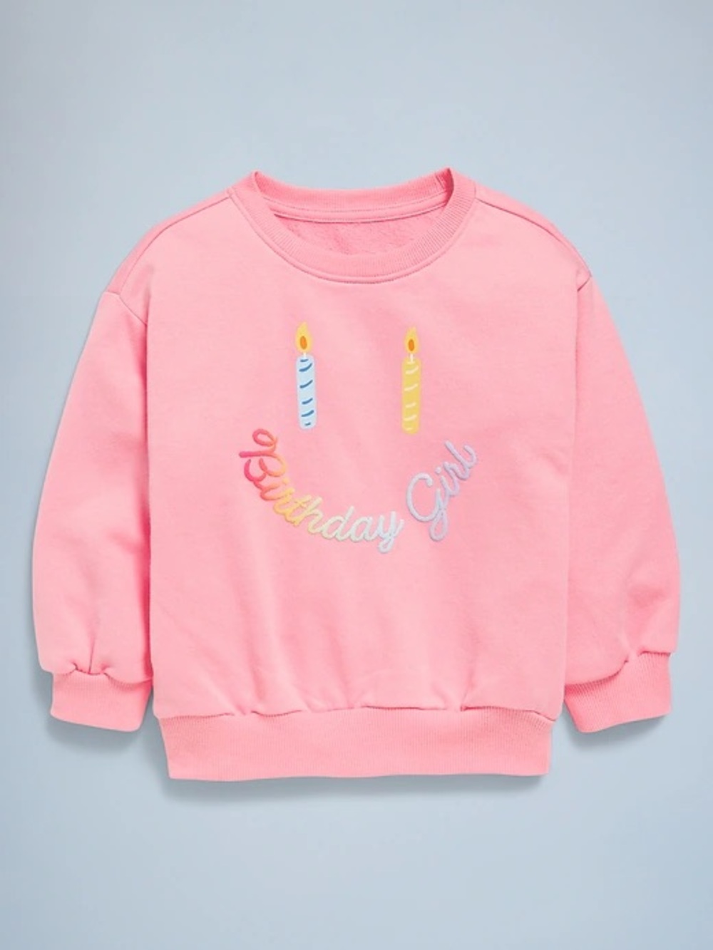 Old Navy Toddler Happy Birthday Girl Pink Sweatshirt 5T Cake candle party girly